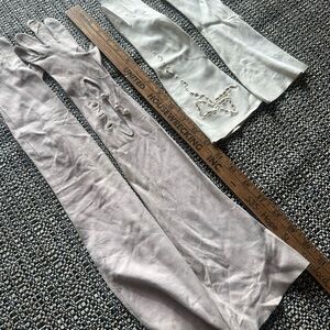 Elegant Long Gloves Set in Cream and White